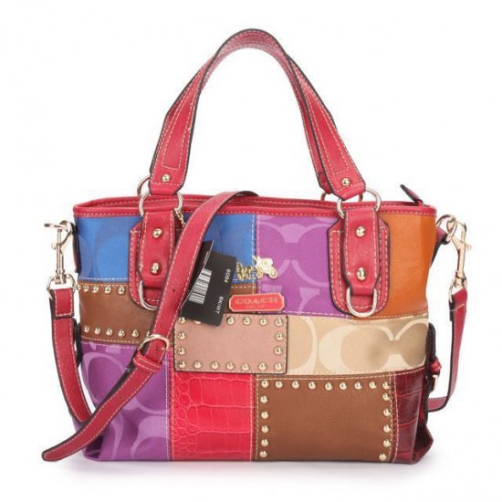 Coach Holiday Matching Stud Medium Red Multi Totes EBS | Coach Outlet Canada